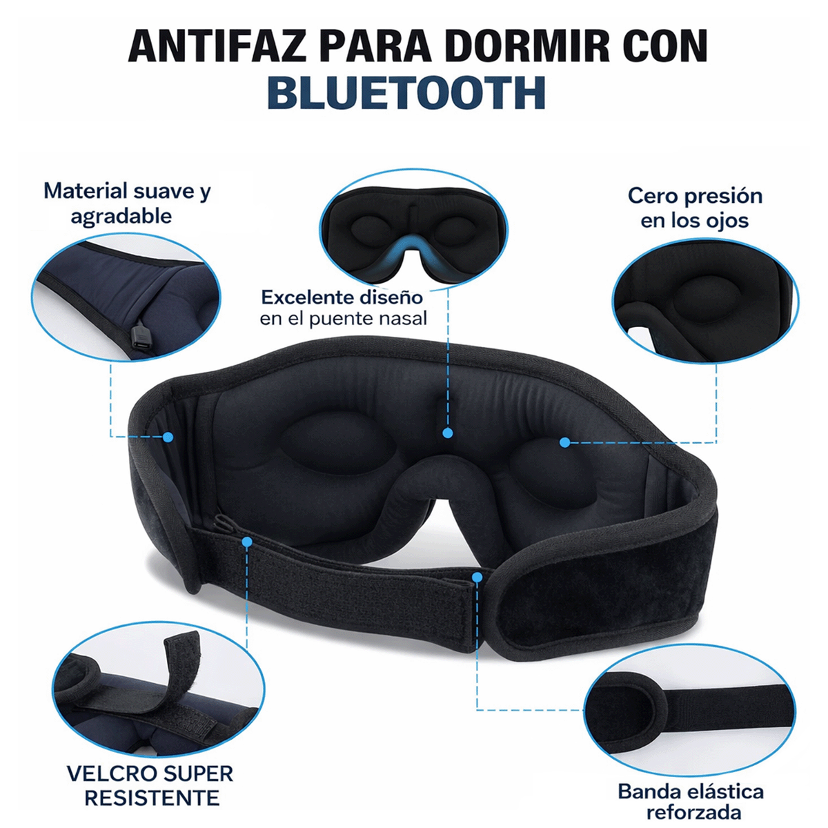 Antifaz Bluetooth para Dormir 8001