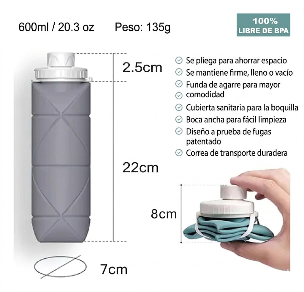 Termo Botilito Botella Plegable