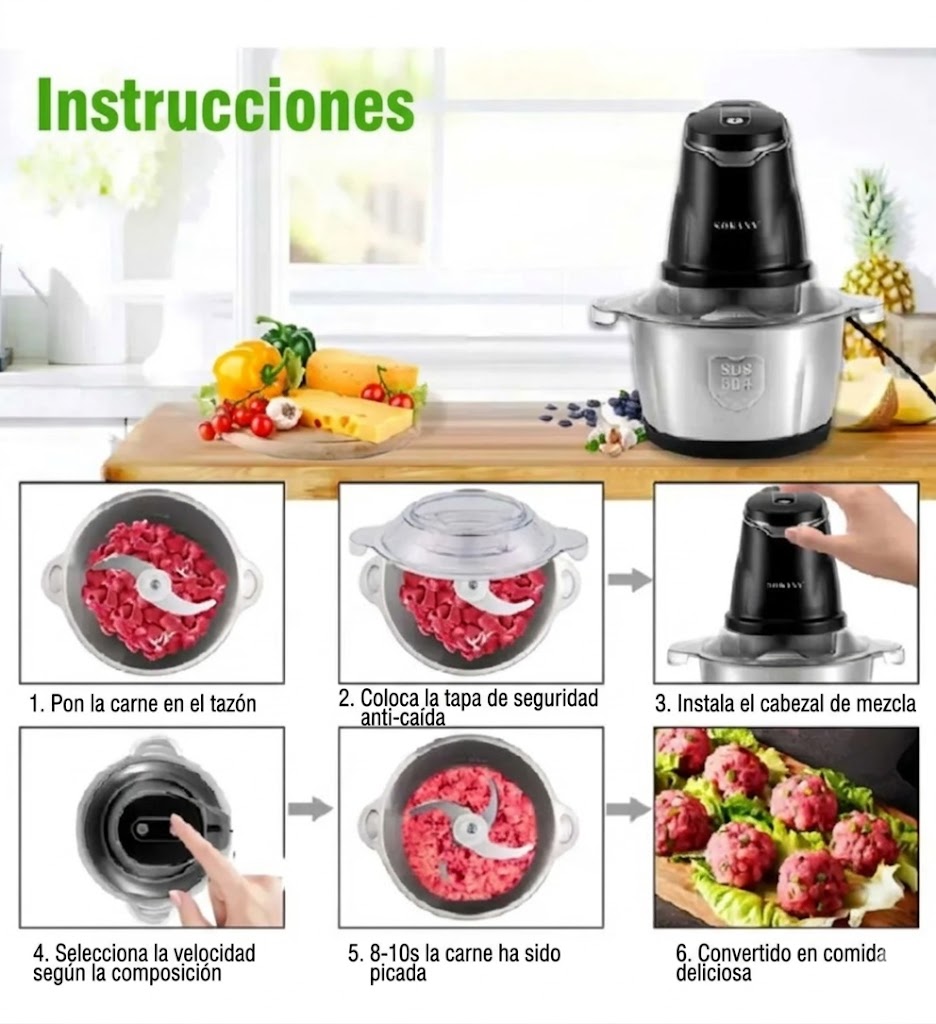 Picador sokany triturador Procesador 2lt